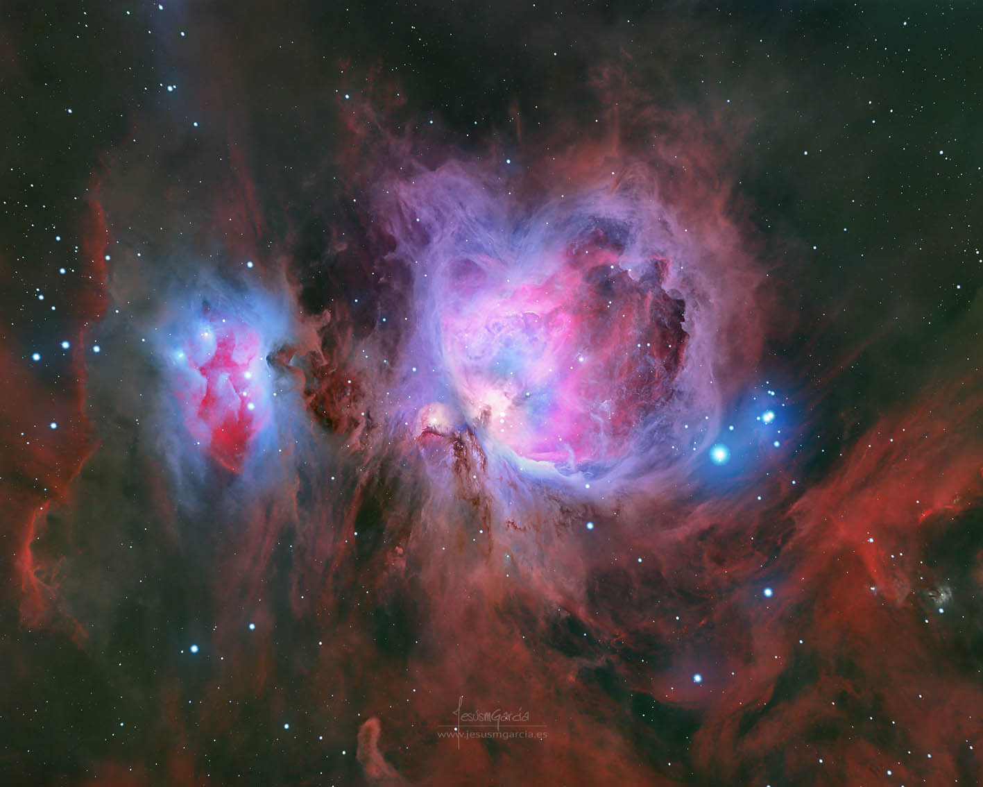 The Great Orion Nebula Pie: Nebulosa - 1.344 años luz de distancia. 15 horas de captura en distintas noches.